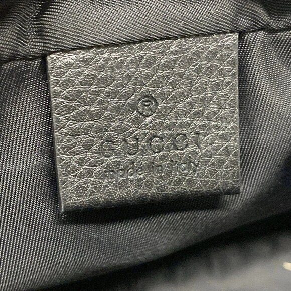 Auth GUCCI Double G 347994 Black Leather Shoulder Bag - Picture 15 of 16
